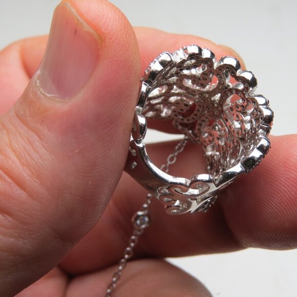 *925 Sterling Silver Diamond Bracelet - Picture 4 of 6